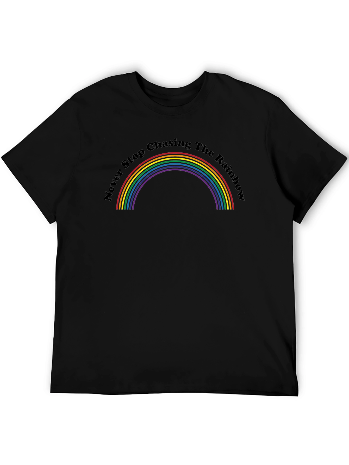 Rainbow Graphic Tee - Never Stop Chasing