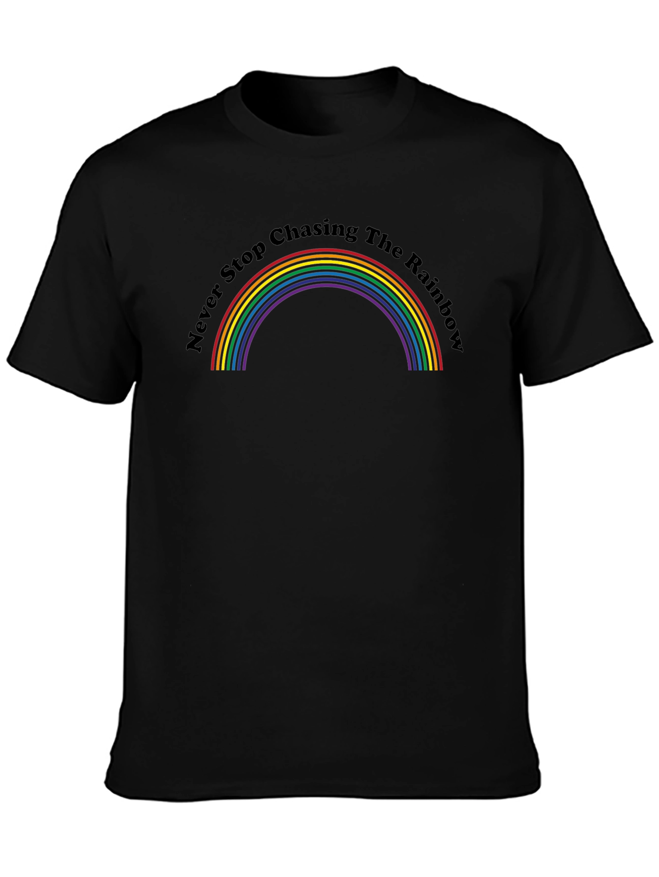 Rainbow Graphic Tee - Never Stop Chasing
