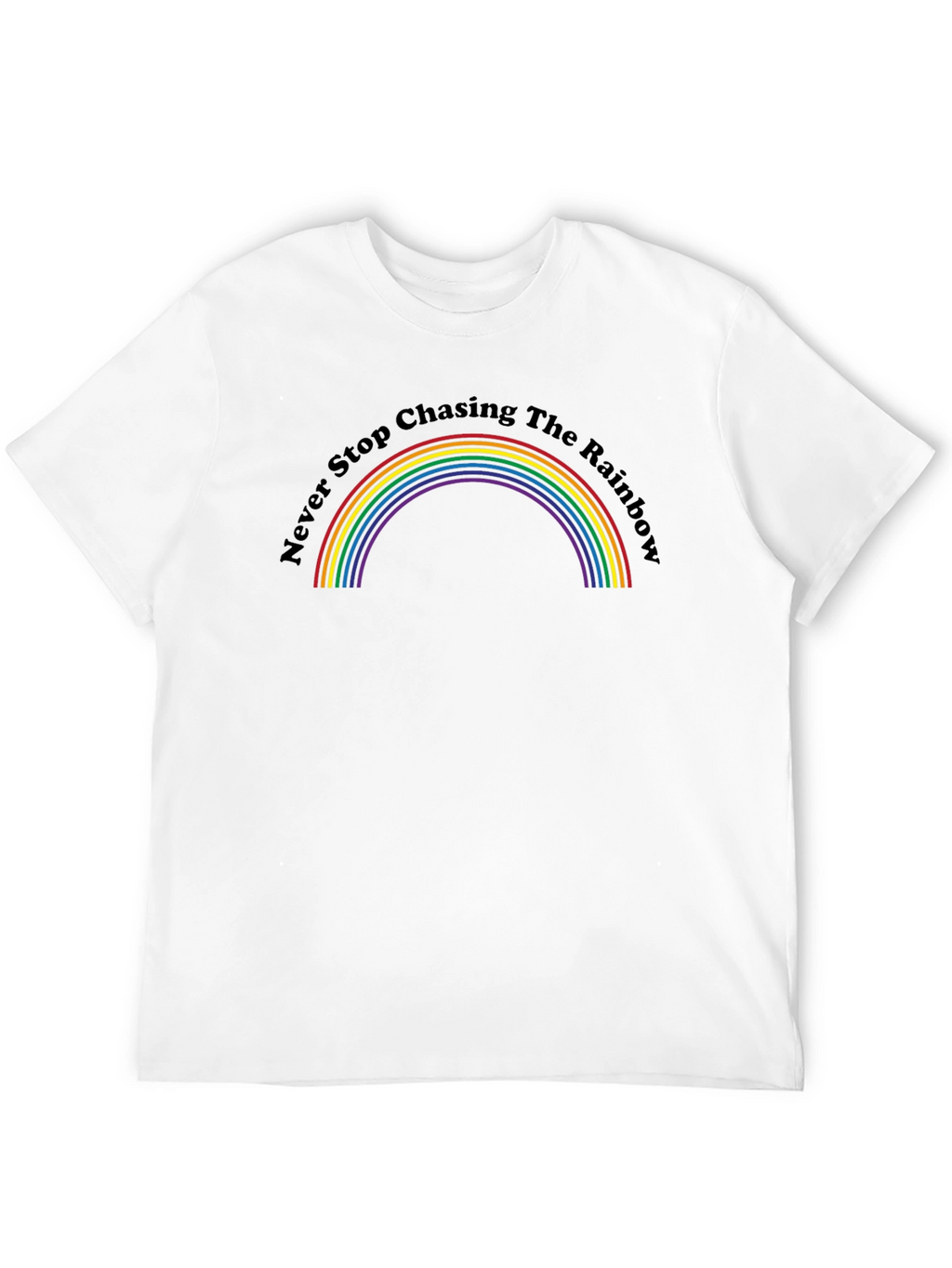 Rainbow Graphic Tee - Never Stop Chasing