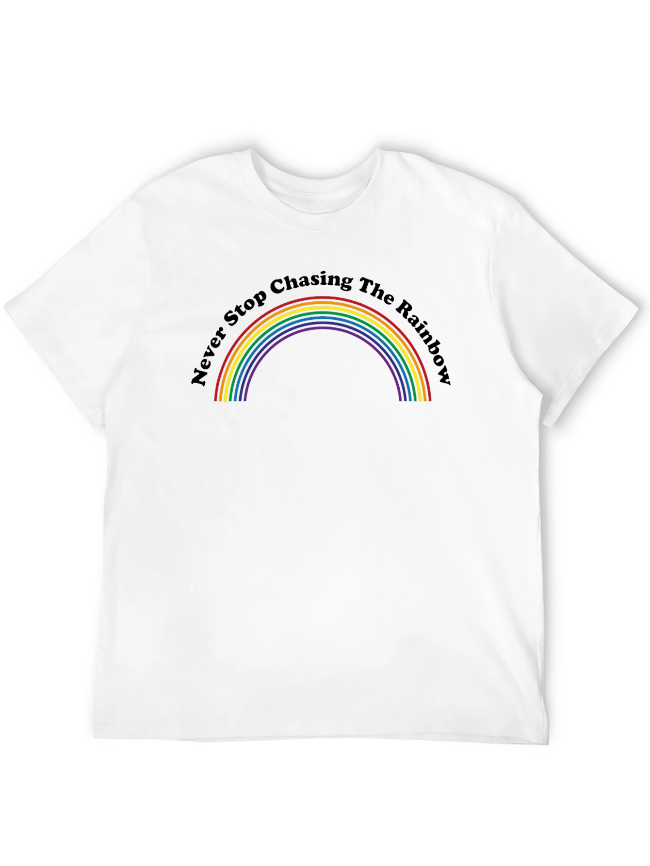 Rainbow Graphic Tee - Never Stop Chasing