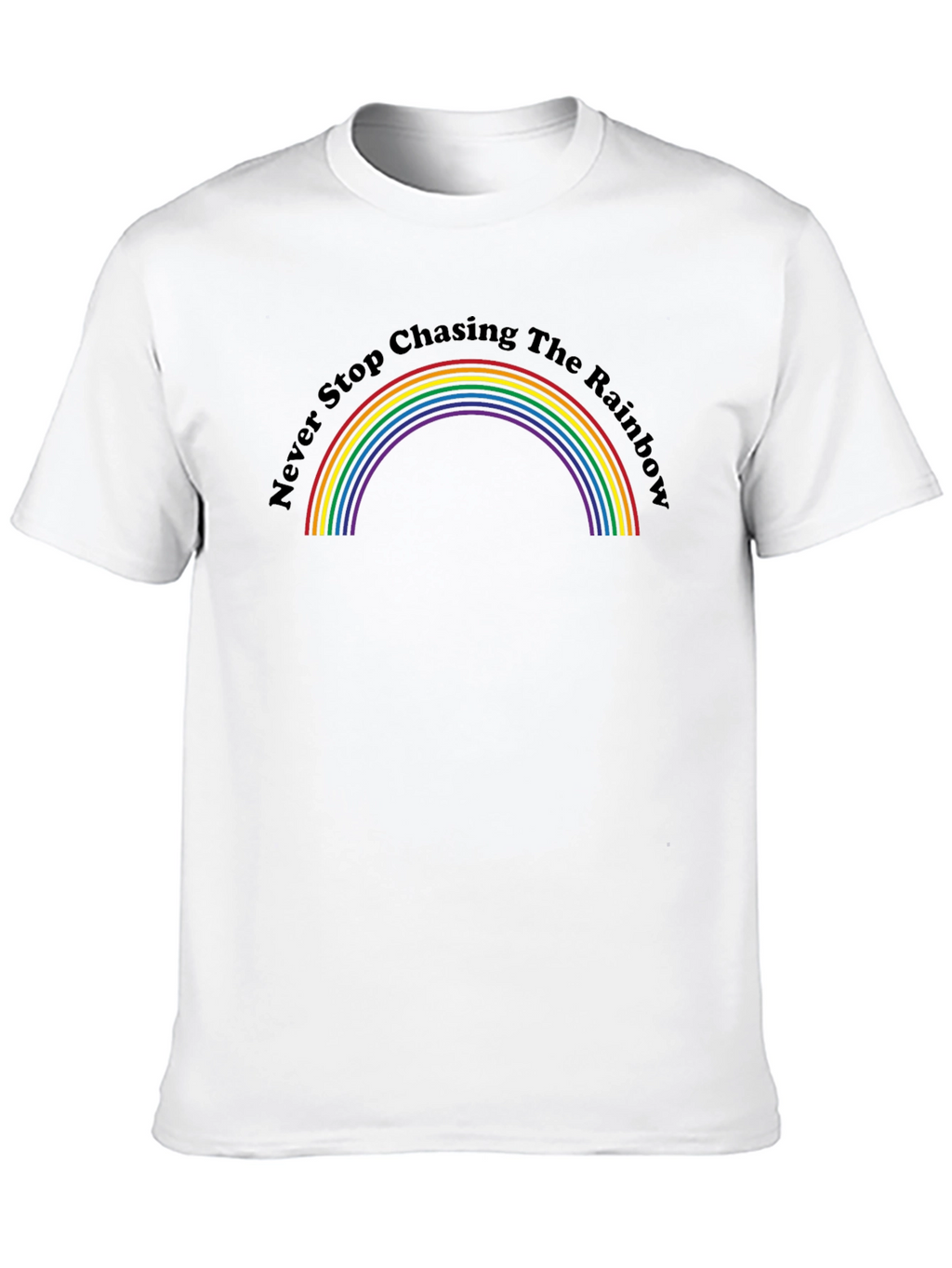 Rainbow Graphic Tee - Never Stop Chasing