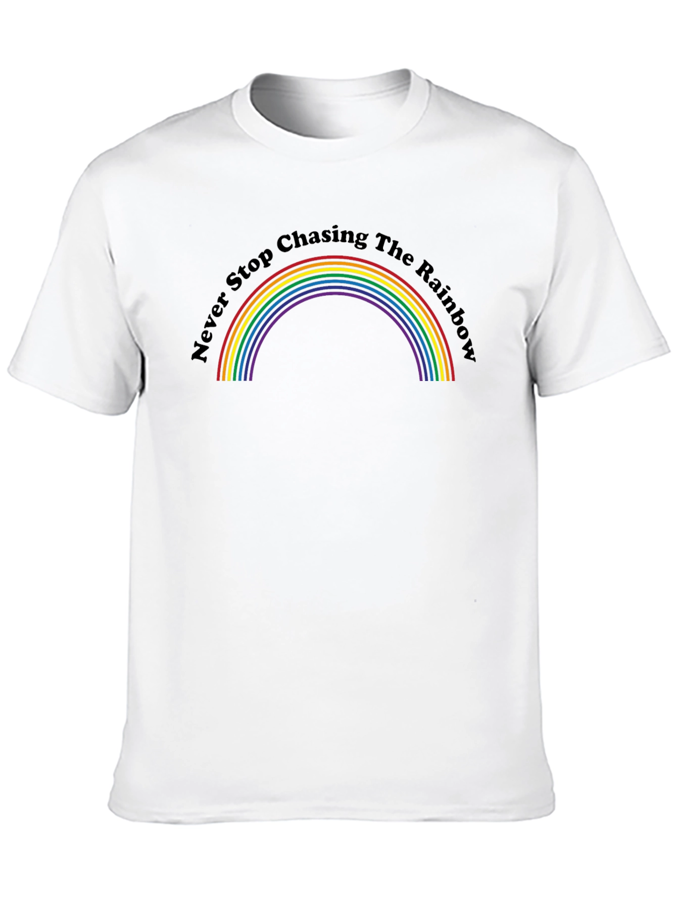 Rainbow Graphic Tee - Never Stop Chasing