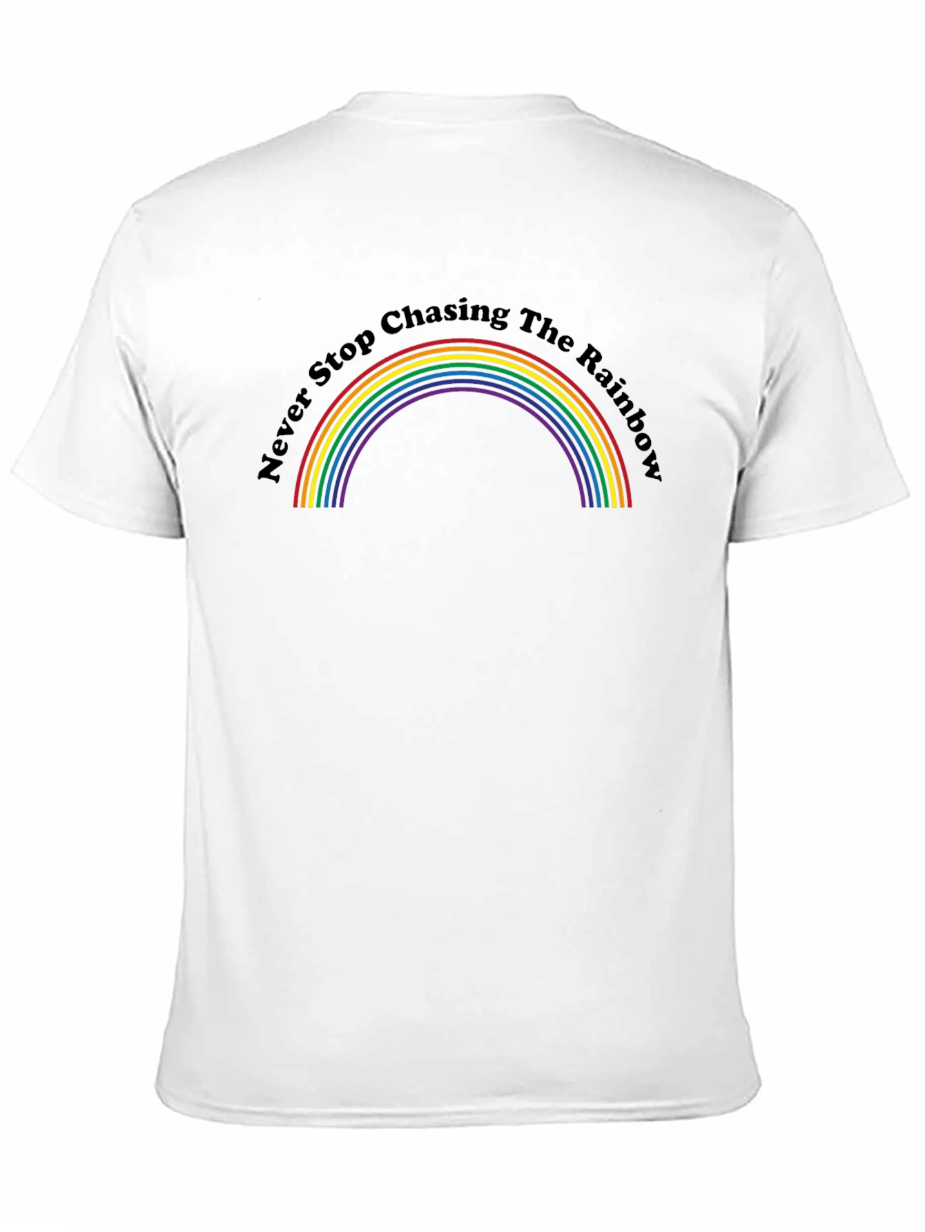 Rainbow Graphic Tee - Never Stop Chasing