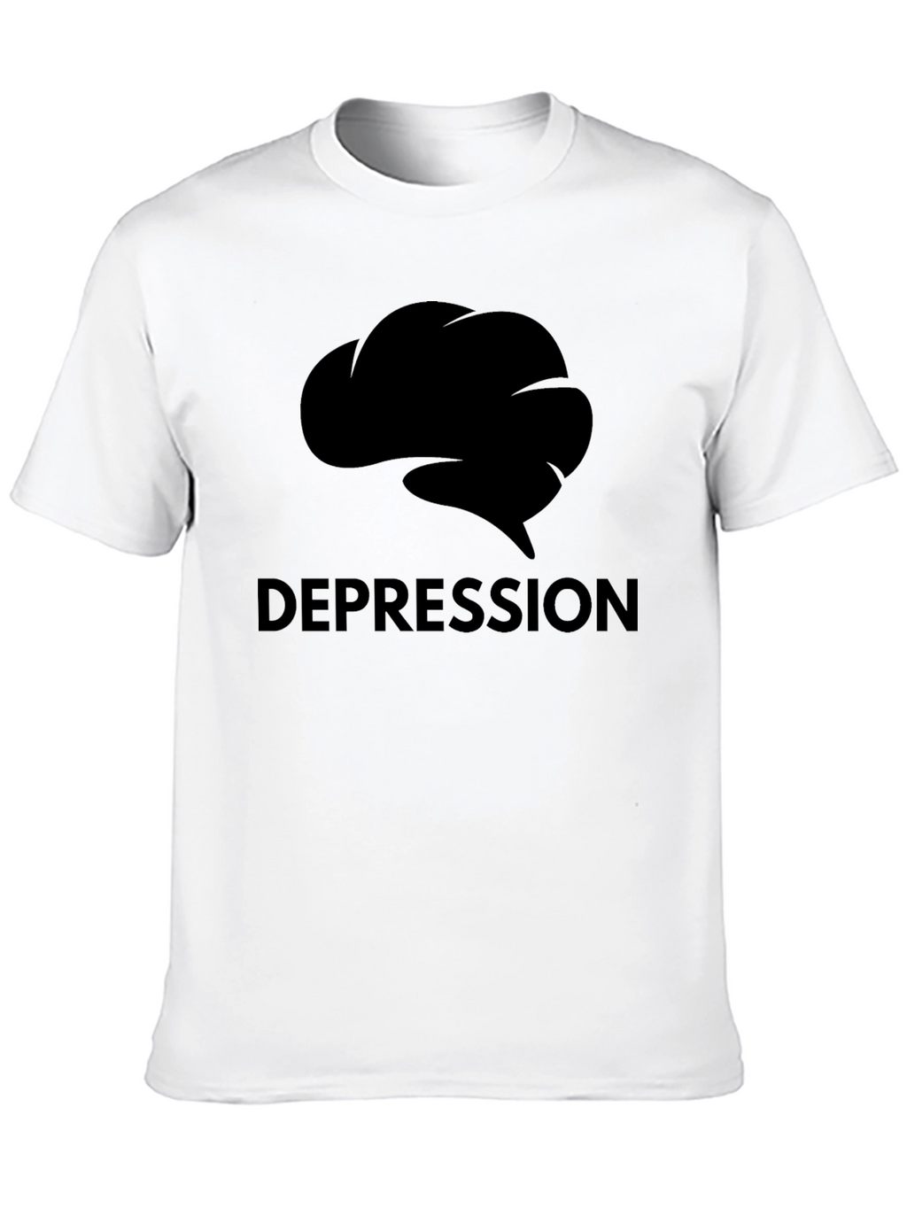 Depression Brain Graphic Tee - Black Short Sleeve