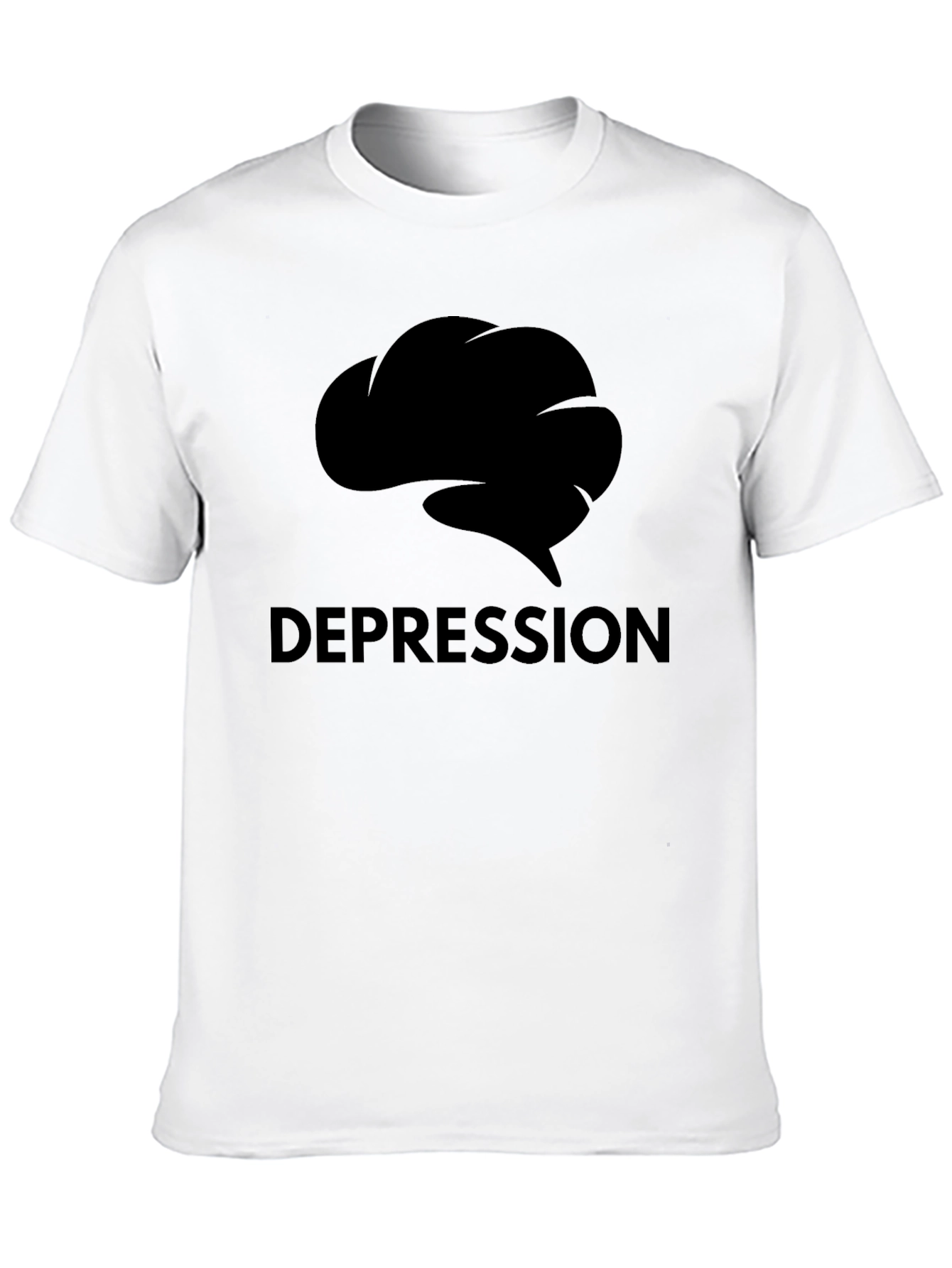 Depression Brain Graphic Tee - Black Short Sleeve