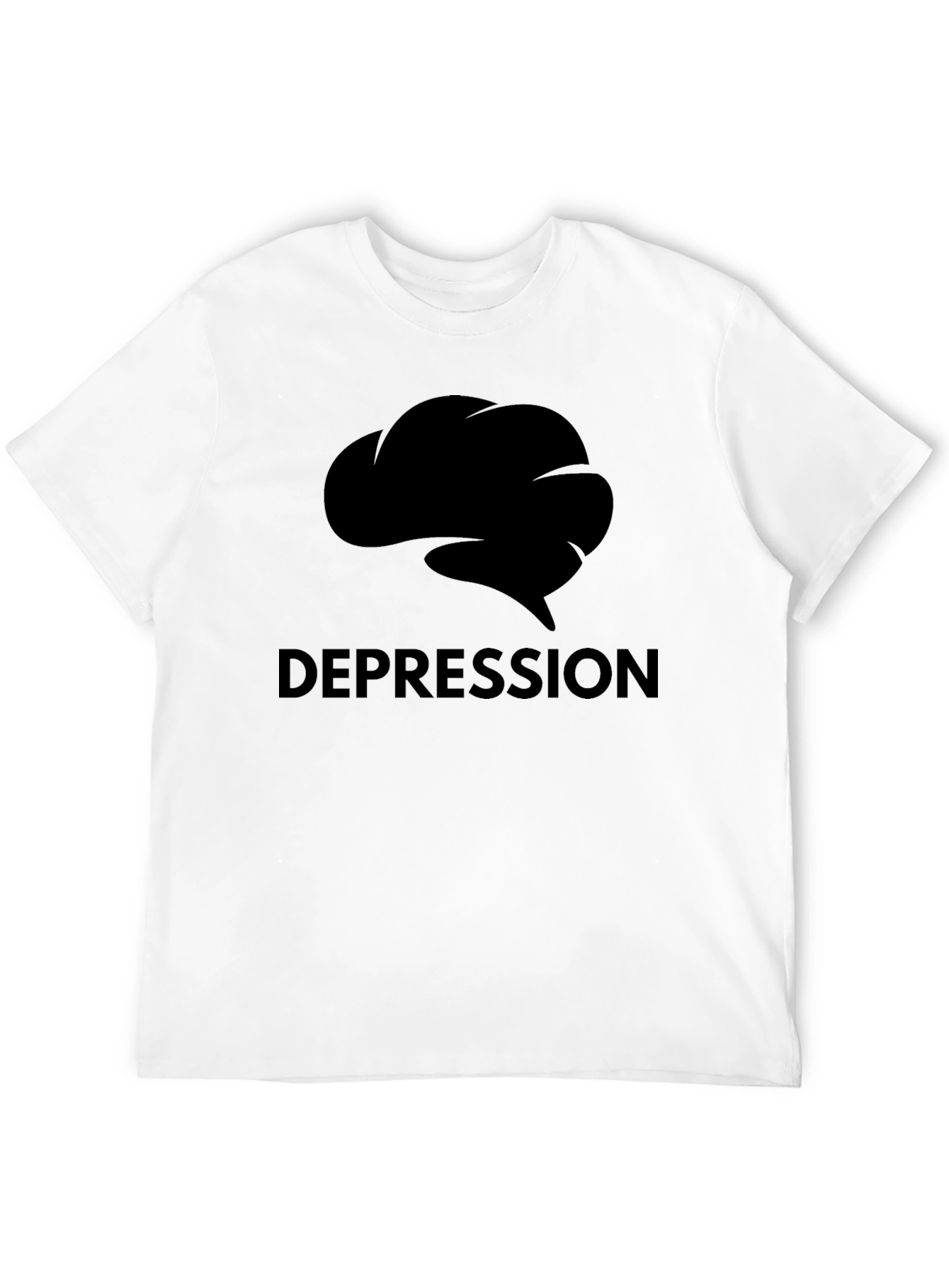 Depression Brain Graphic Tee - Black Short Sleeve