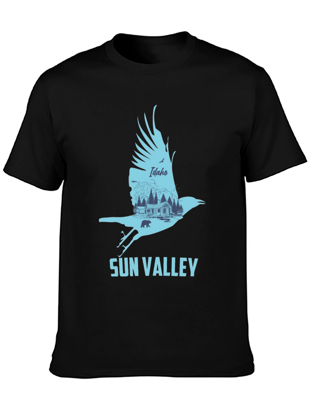 Sun Valley Idaho Graphic Tee - Mens Black T-Shirt