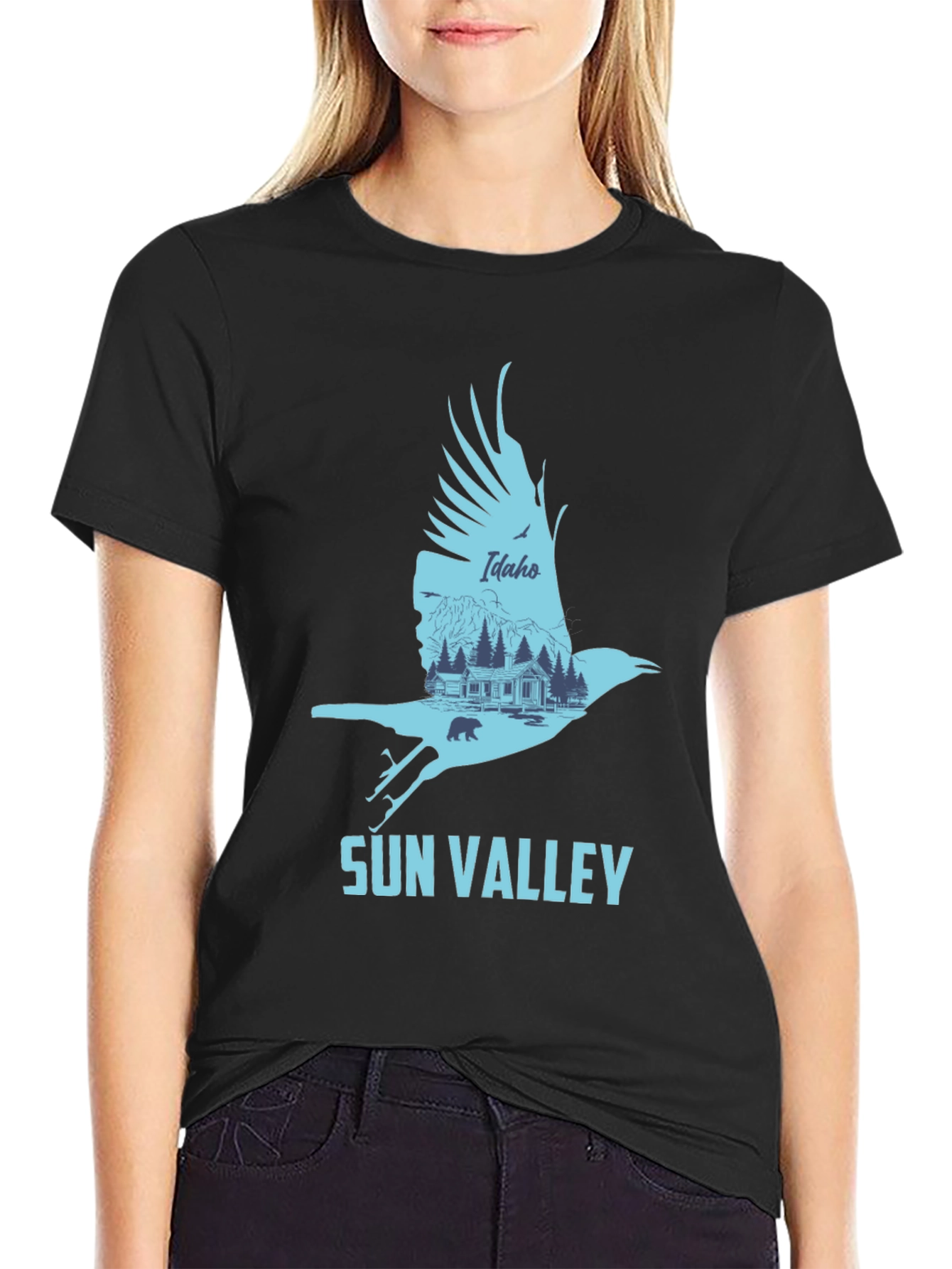 Sun Valley Idaho Graphic Tee - Mens Black T-Shirt