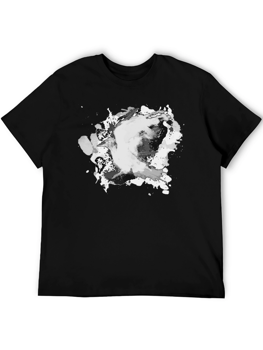 Abstract Ink Splash Black T-Shirt
