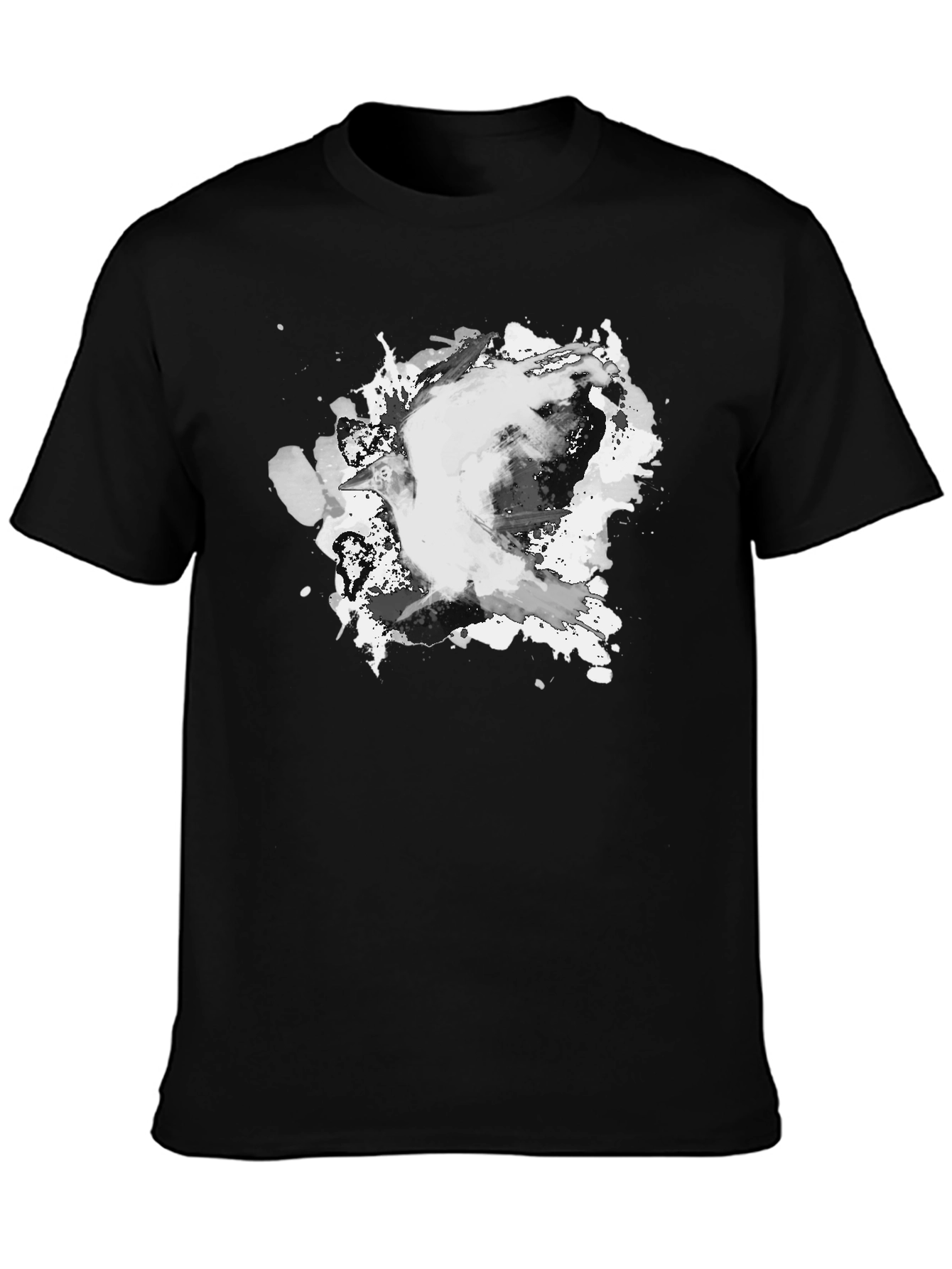 Abstract Ink Splash Black T-Shirt