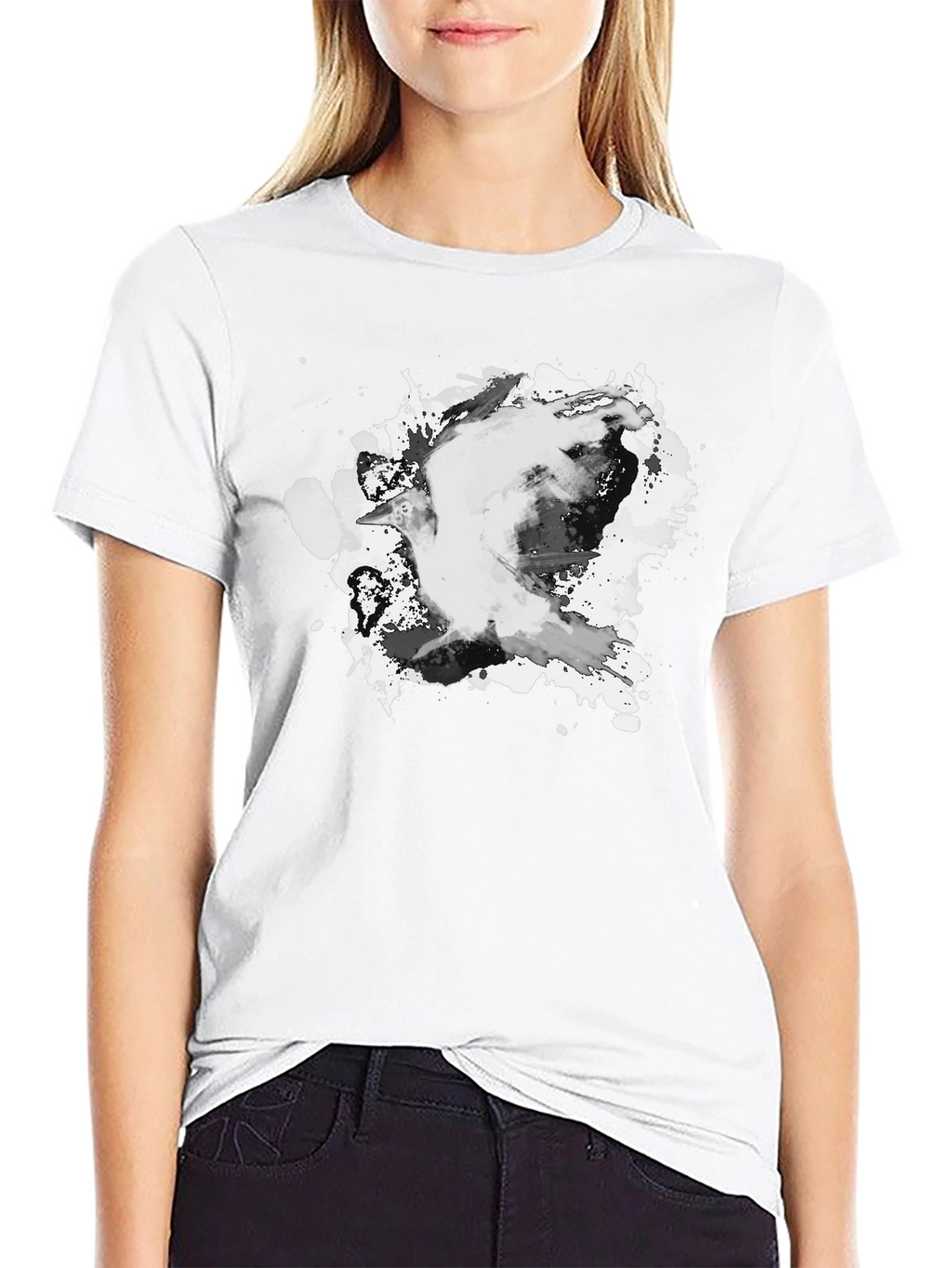 Abstract Ink Splash Black T-Shirt