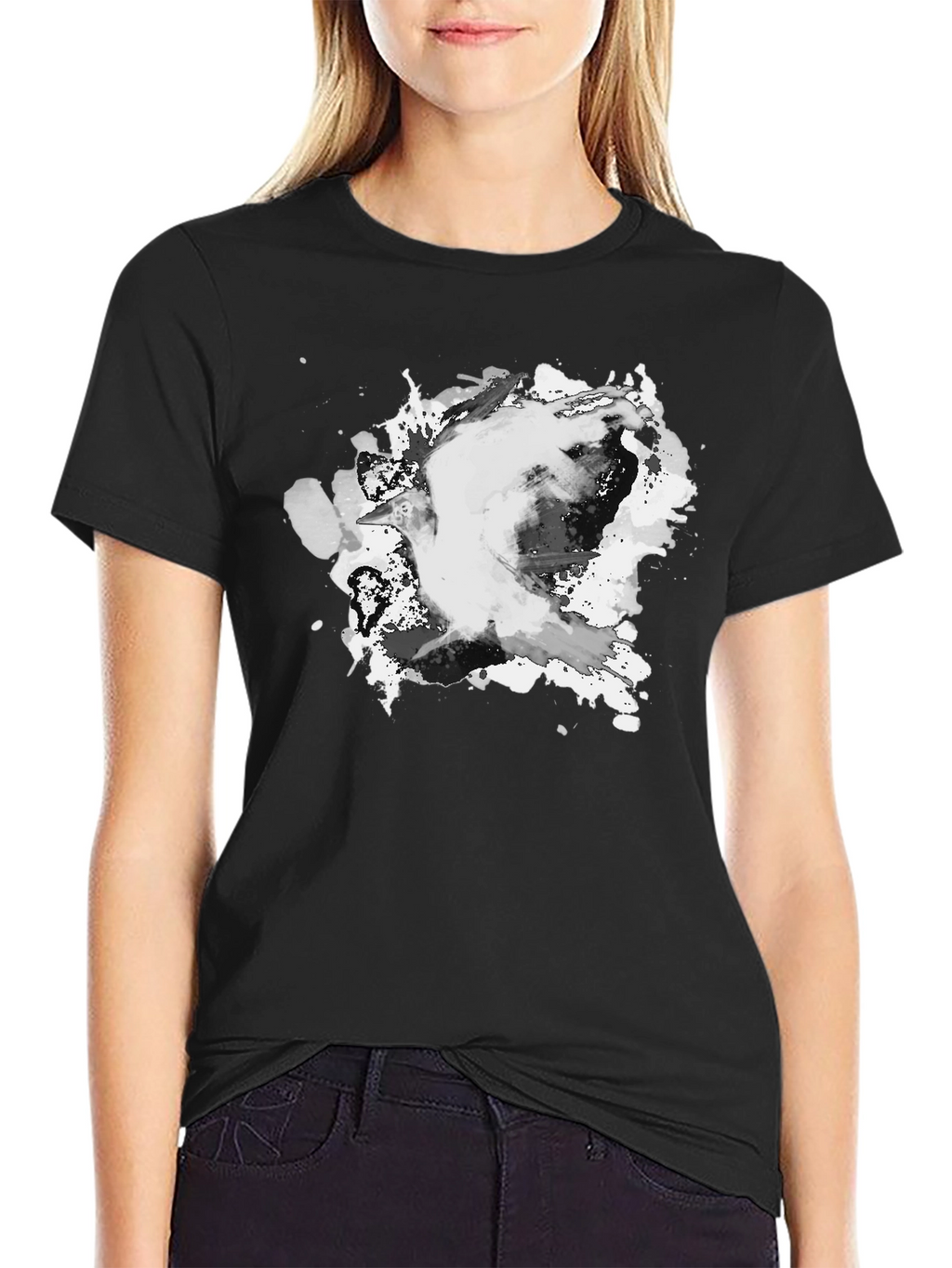 Abstract Ink Splash Black T-Shirt