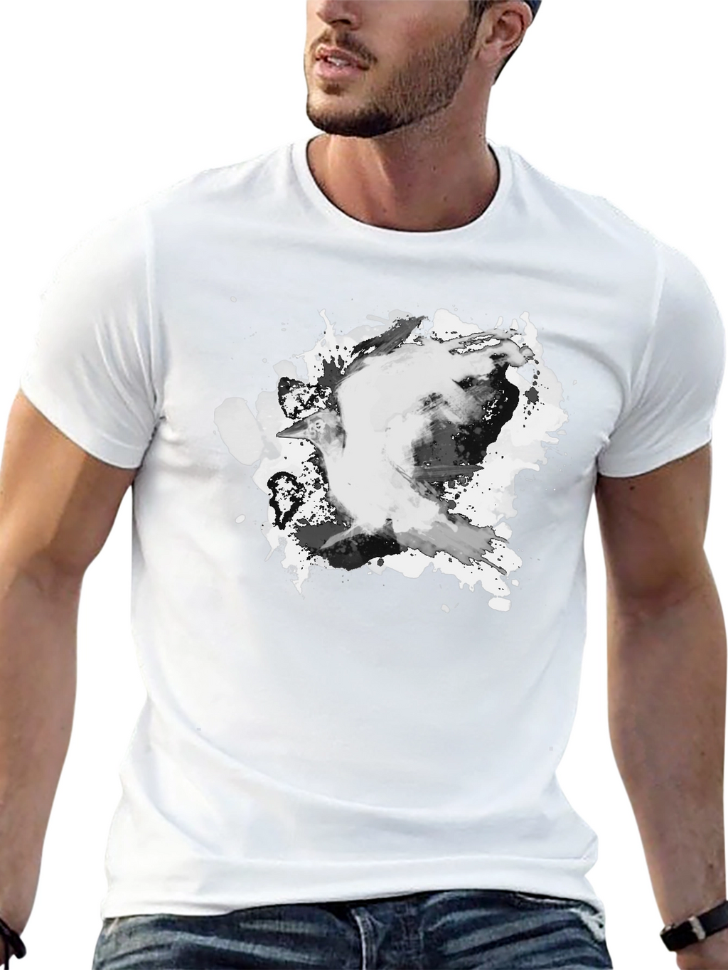 Abstract Ink Splash Black T-Shirt