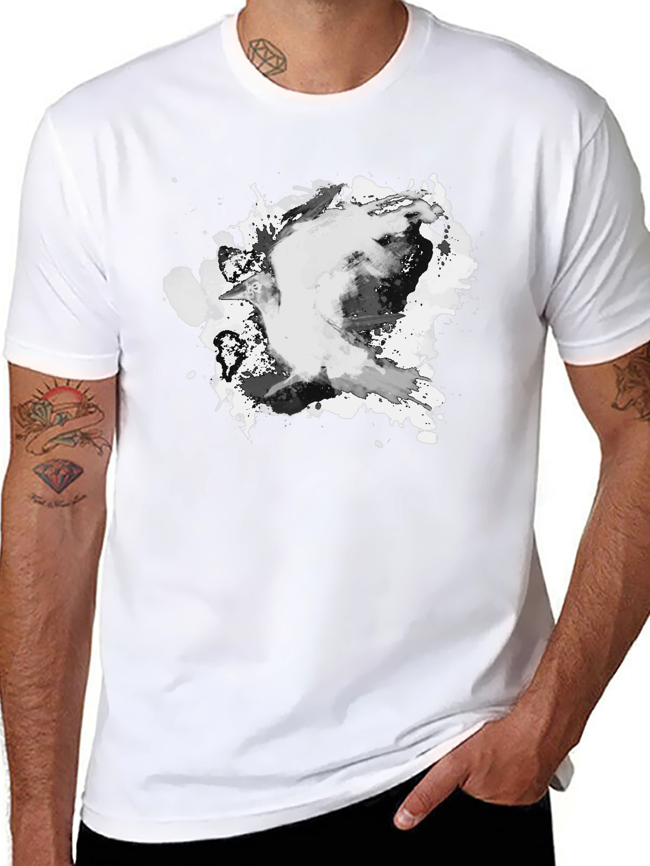 Abstract Ink Splash Black T-Shirt