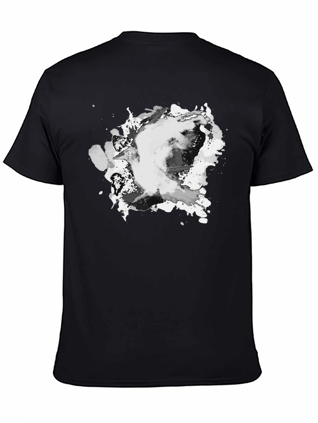 Abstract Ink Splash Black T-Shirt