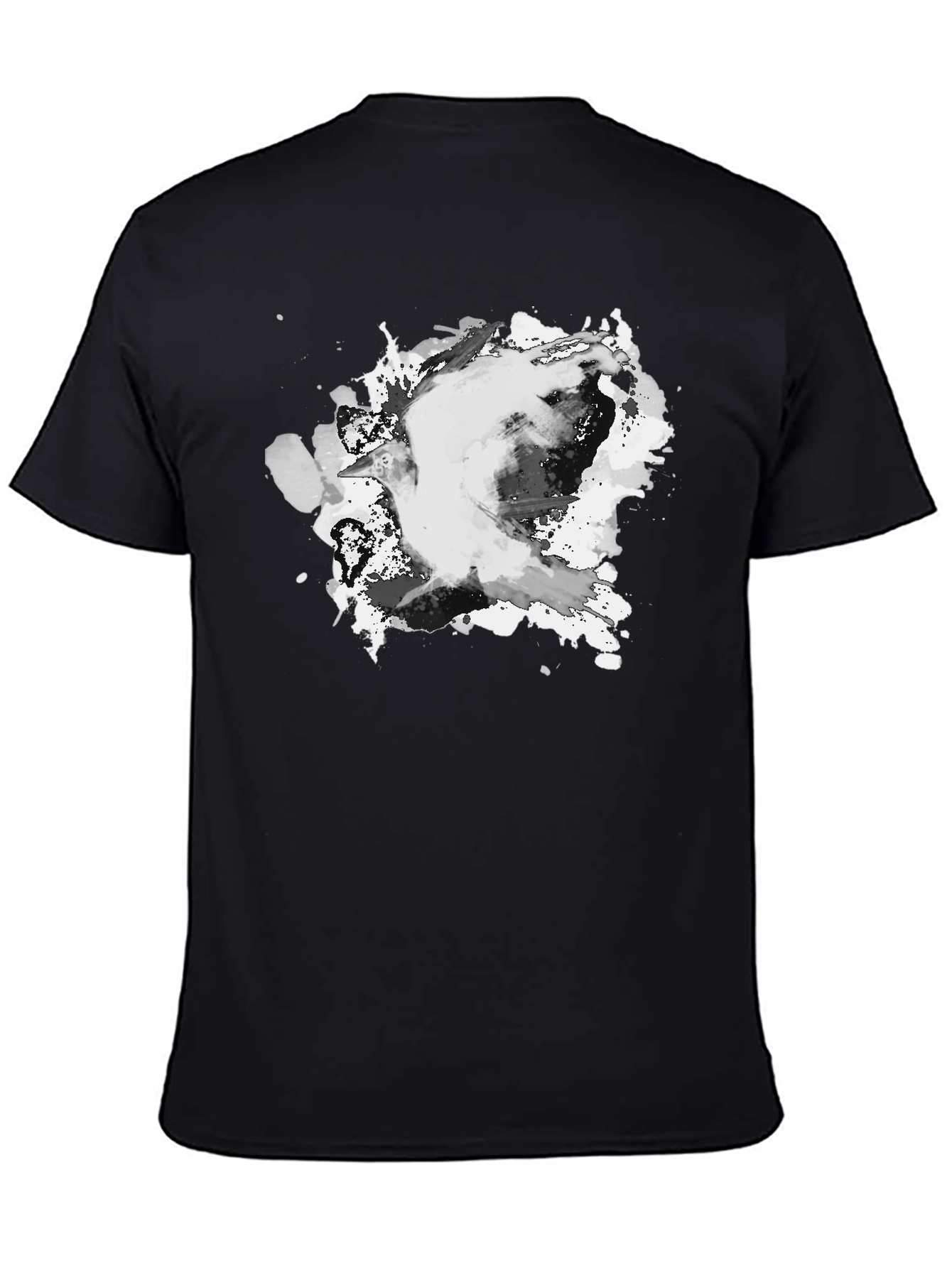Abstract Ink Splash Black T-Shirt