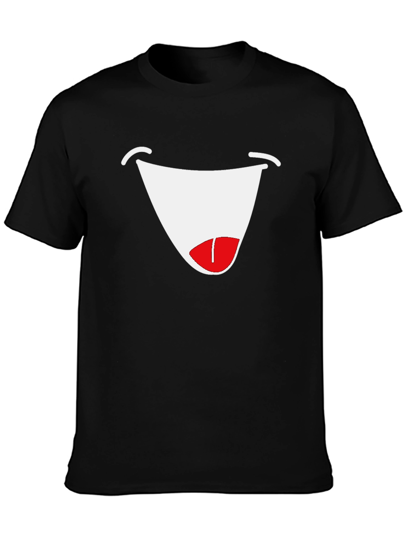 Funny Face Graphic Tee - Black Cotton T-Shirt