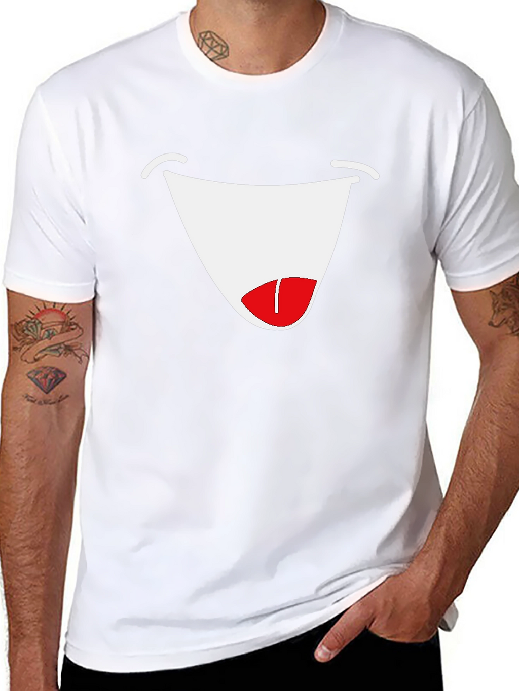 Funny Face Graphic Tee - Black Cotton T-Shirt