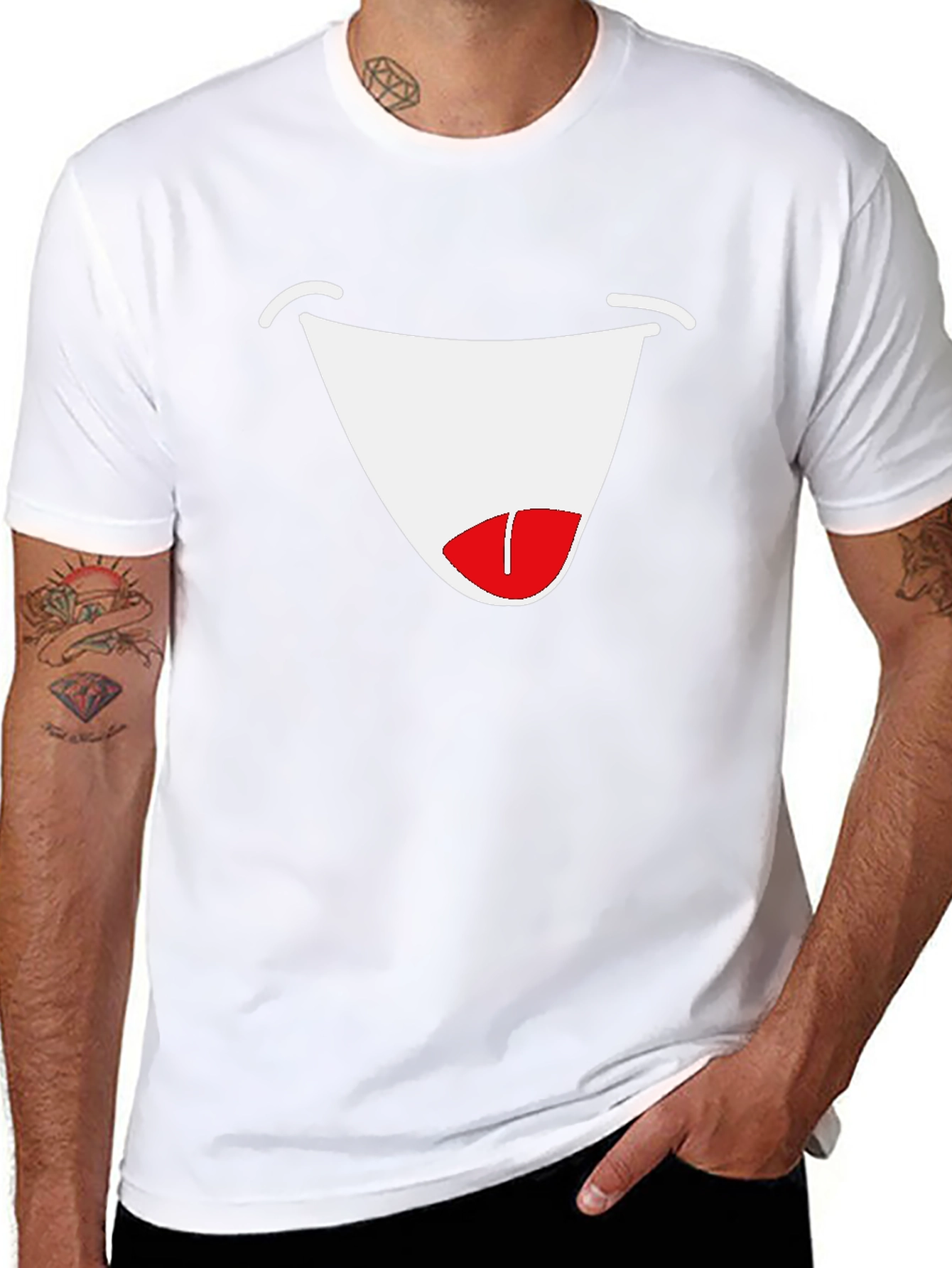 Funny Face Graphic Tee - Black Cotton T-Shirt