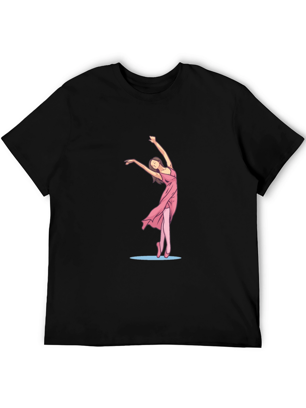 Black Tee with Ballerina Graphic