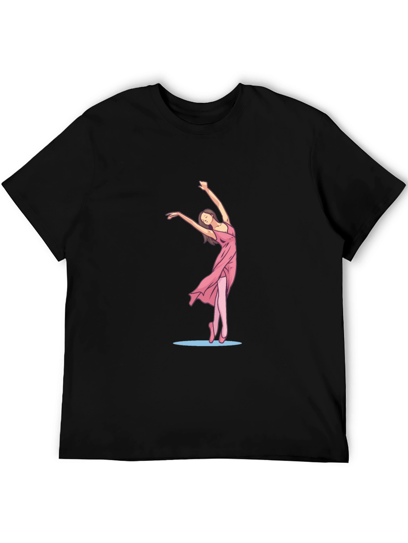 Black Tee with Ballerina Graphic