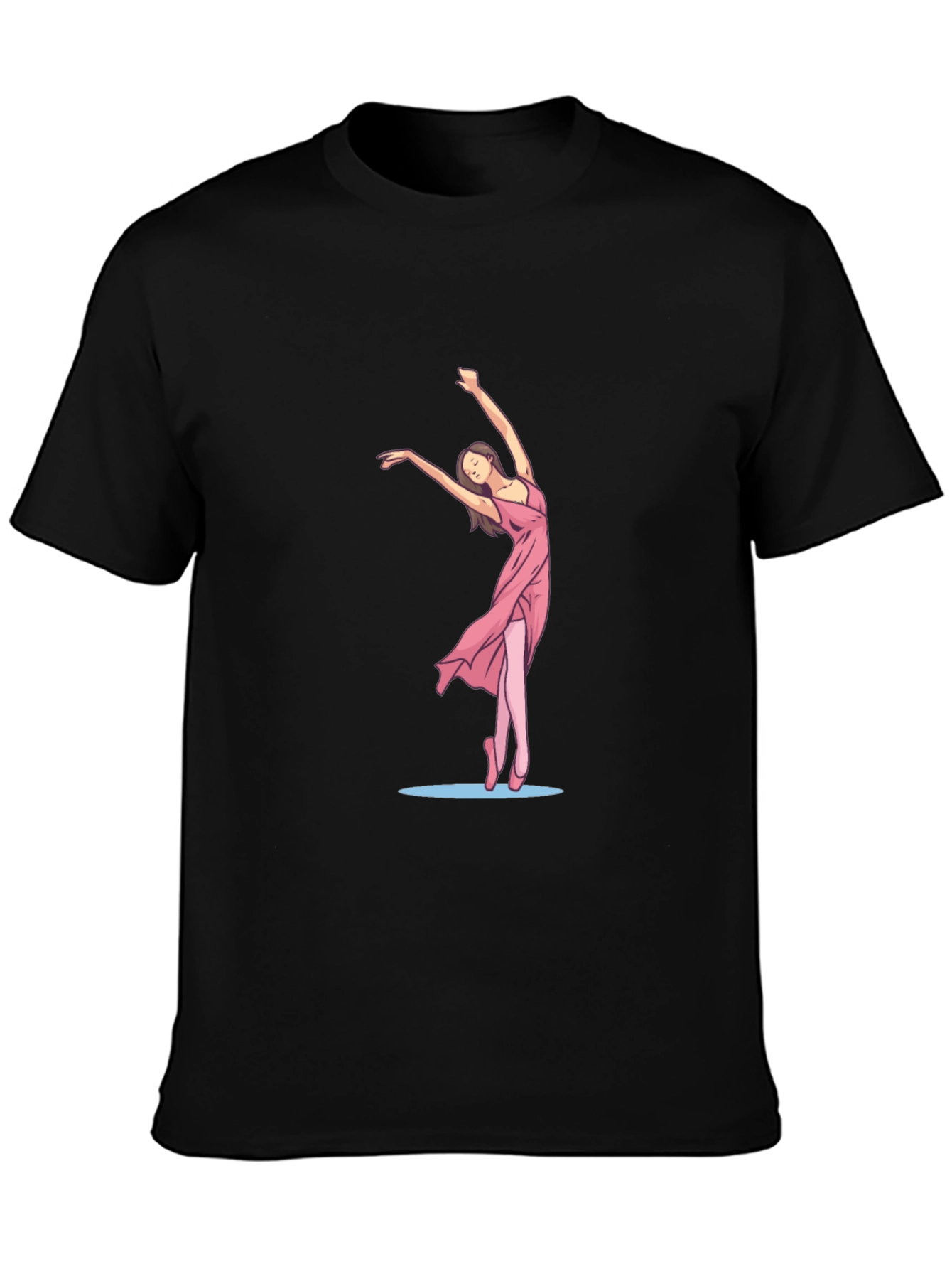 Black Tee with Ballerina Graphic