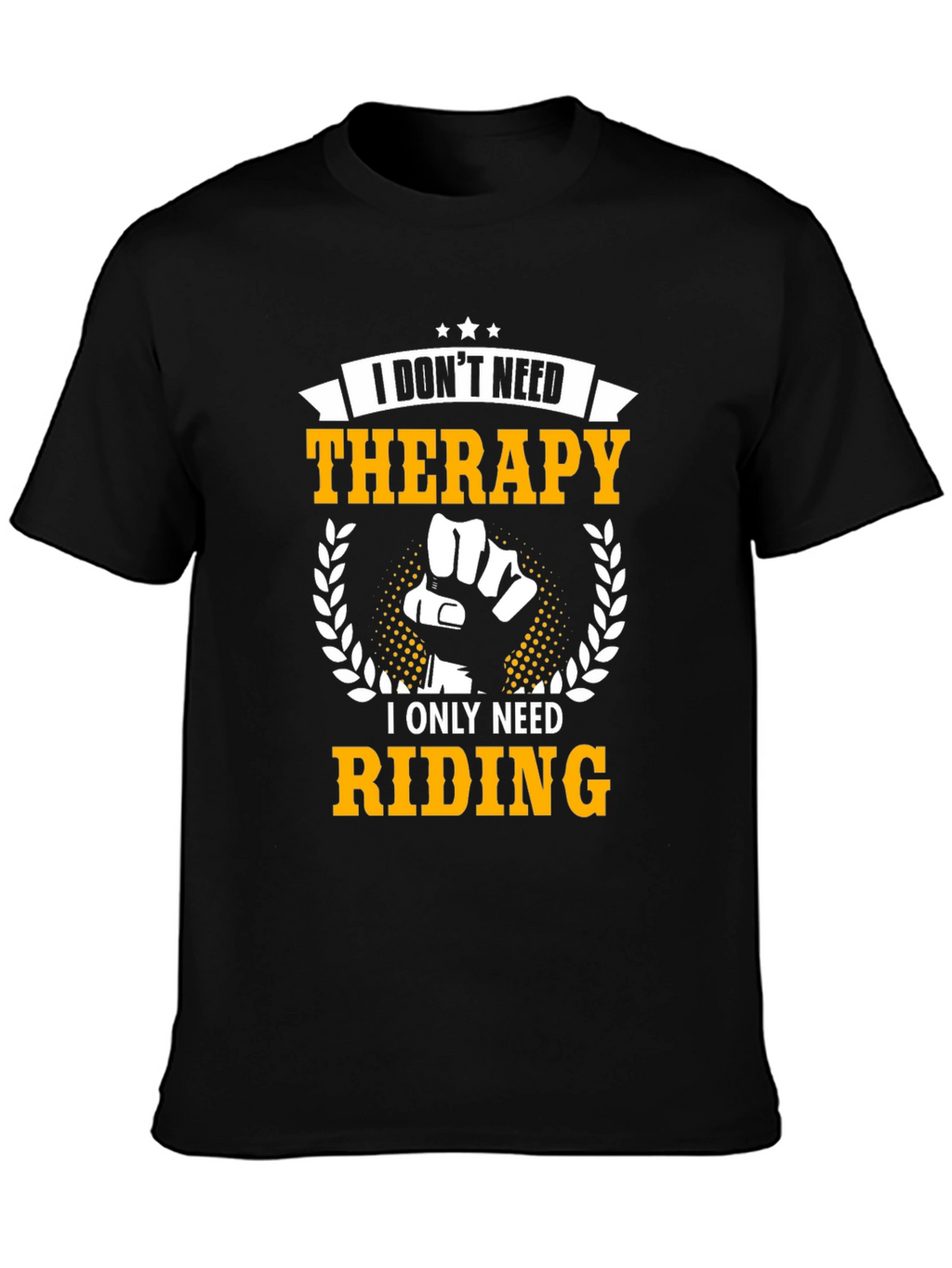 Riding Therapy T-Shirt: Black Cotton Graphic Tee