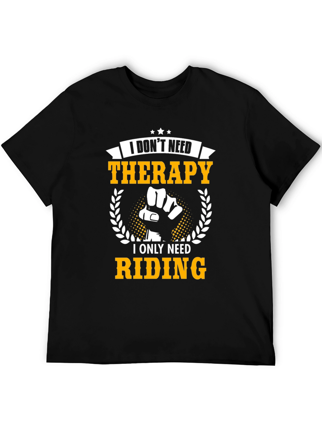 Riding Therapy T-Shirt: Black Cotton Graphic Tee
