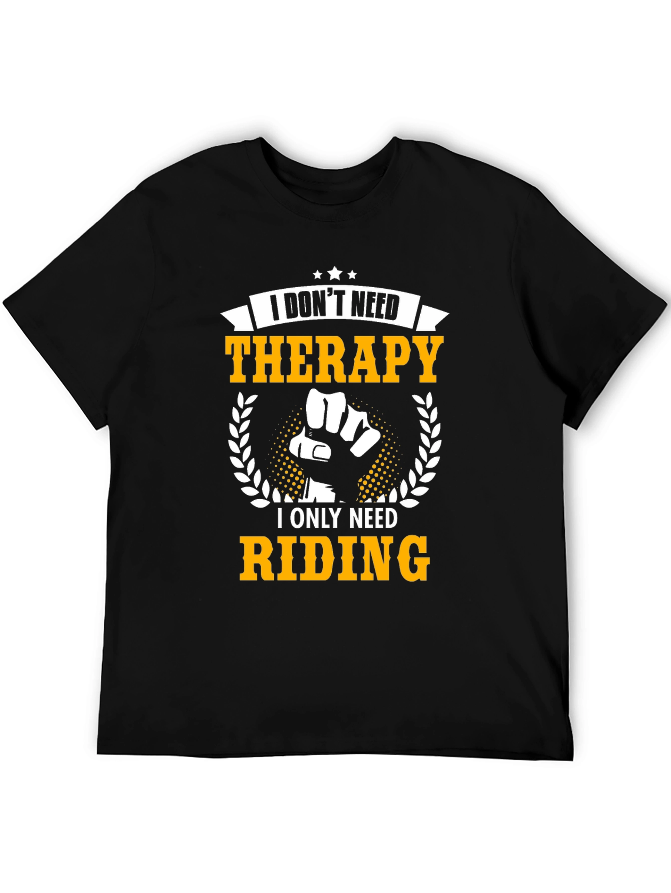 Riding Therapy T-Shirt: Black Cotton Graphic Tee