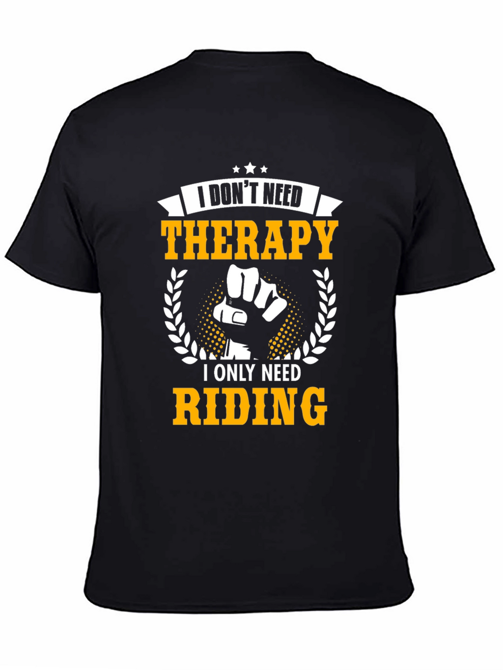 Riding Therapy T-Shirt: Black Cotton Graphic Tee