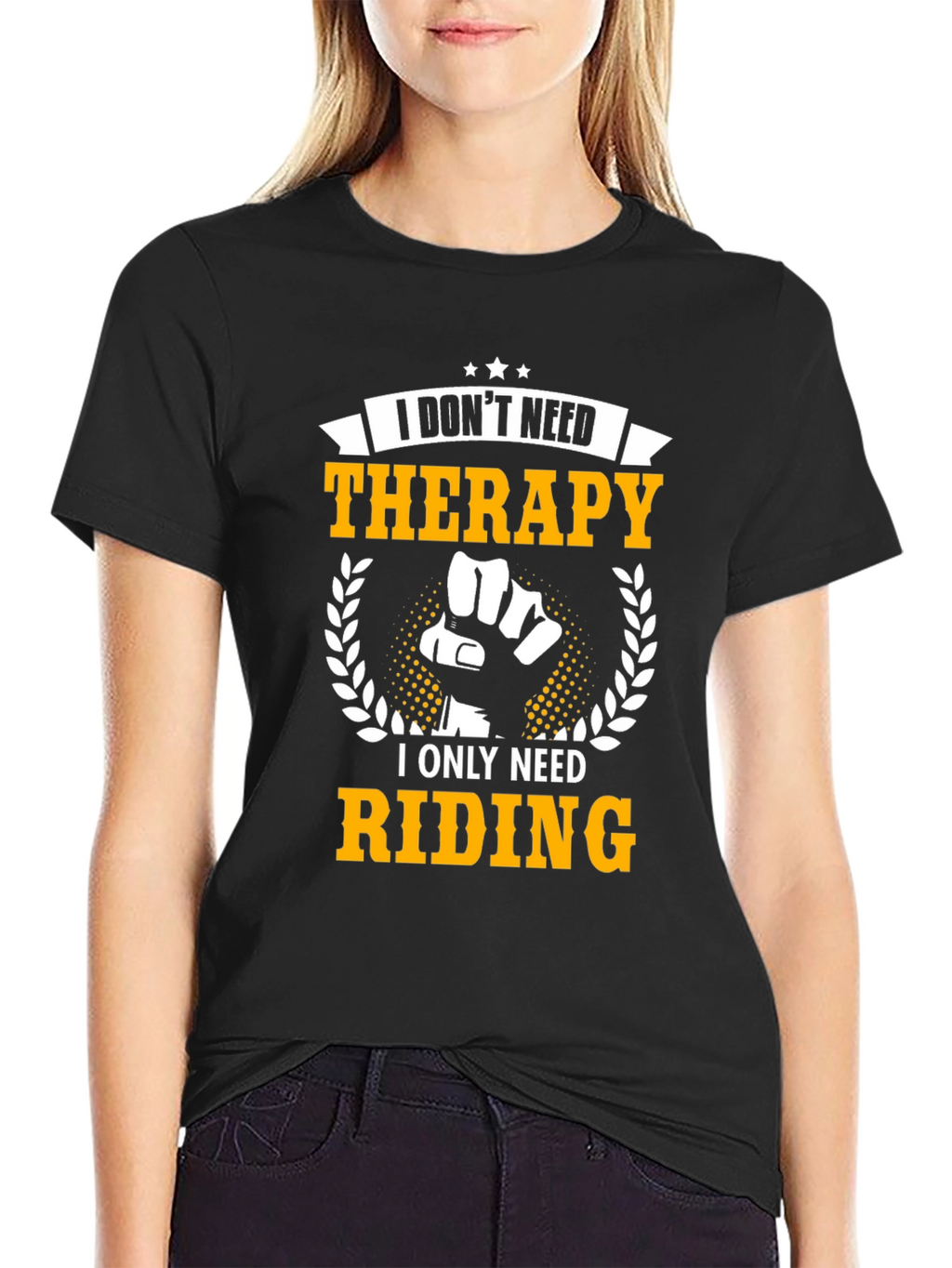Riding Therapy T-Shirt: Black Cotton Graphic Tee