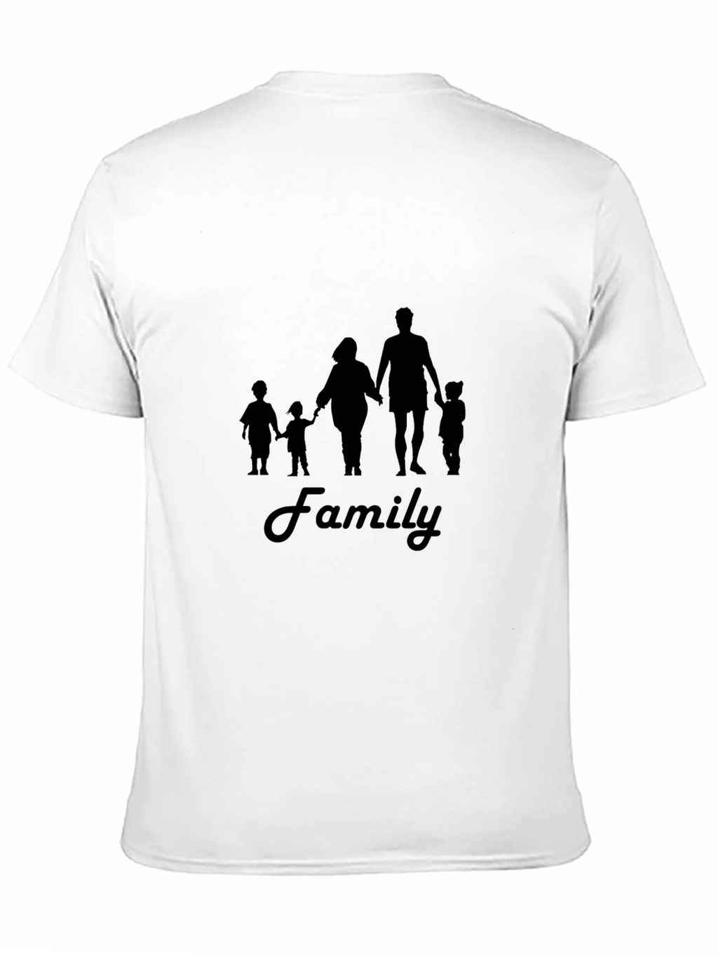 Family Silhouette Graphic T-Shirt - Casual Black Tee