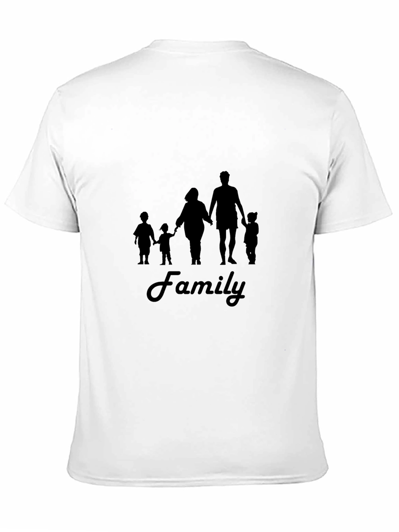 Family Silhouette Graphic T-Shirt - Casual Black Tee