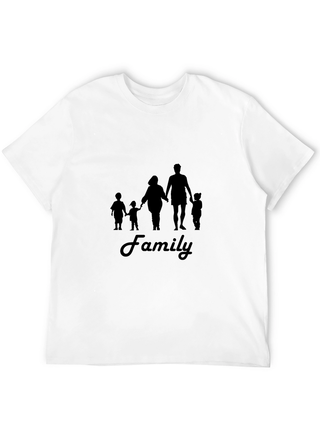Family Silhouette Graphic T-Shirt - Casual Black Tee