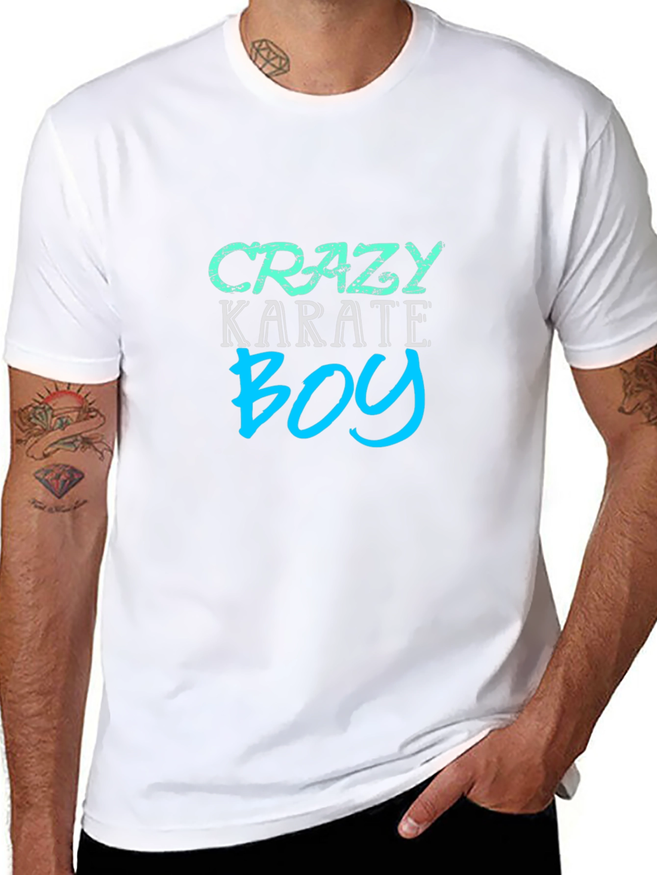 Crazy Karate Boy Black T-Shirt