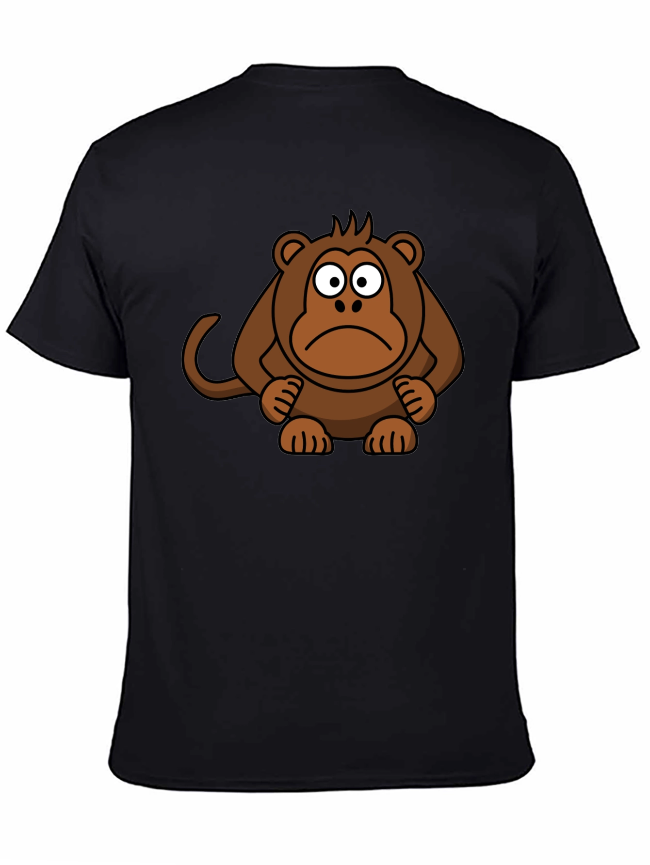 Sad Monkey Graphic Tee - Black Cotton T-Shirt