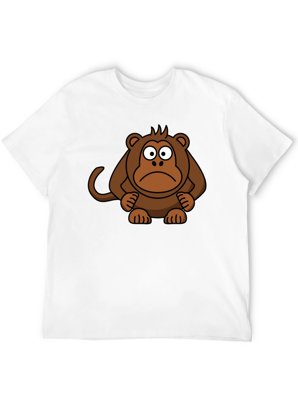 Sad Monkey Graphic Tee - Black Cotton T-Shirt
