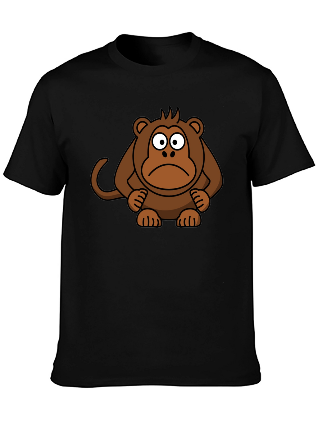 Sad Monkey Graphic Tee - Black Cotton T-Shirt