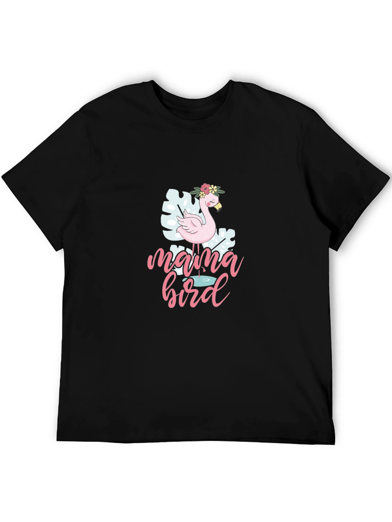 Mama Bird Flamingo Graphic T-Shirt