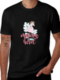Mama Bird Flamingo Graphic T-Shirt