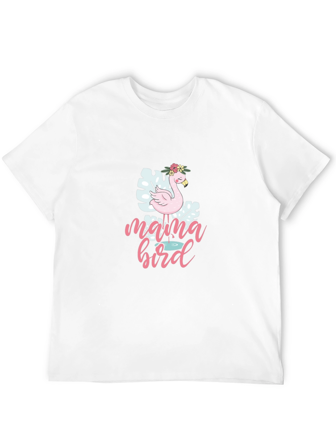 Mama Bird Flamingo Graphic T-Shirt