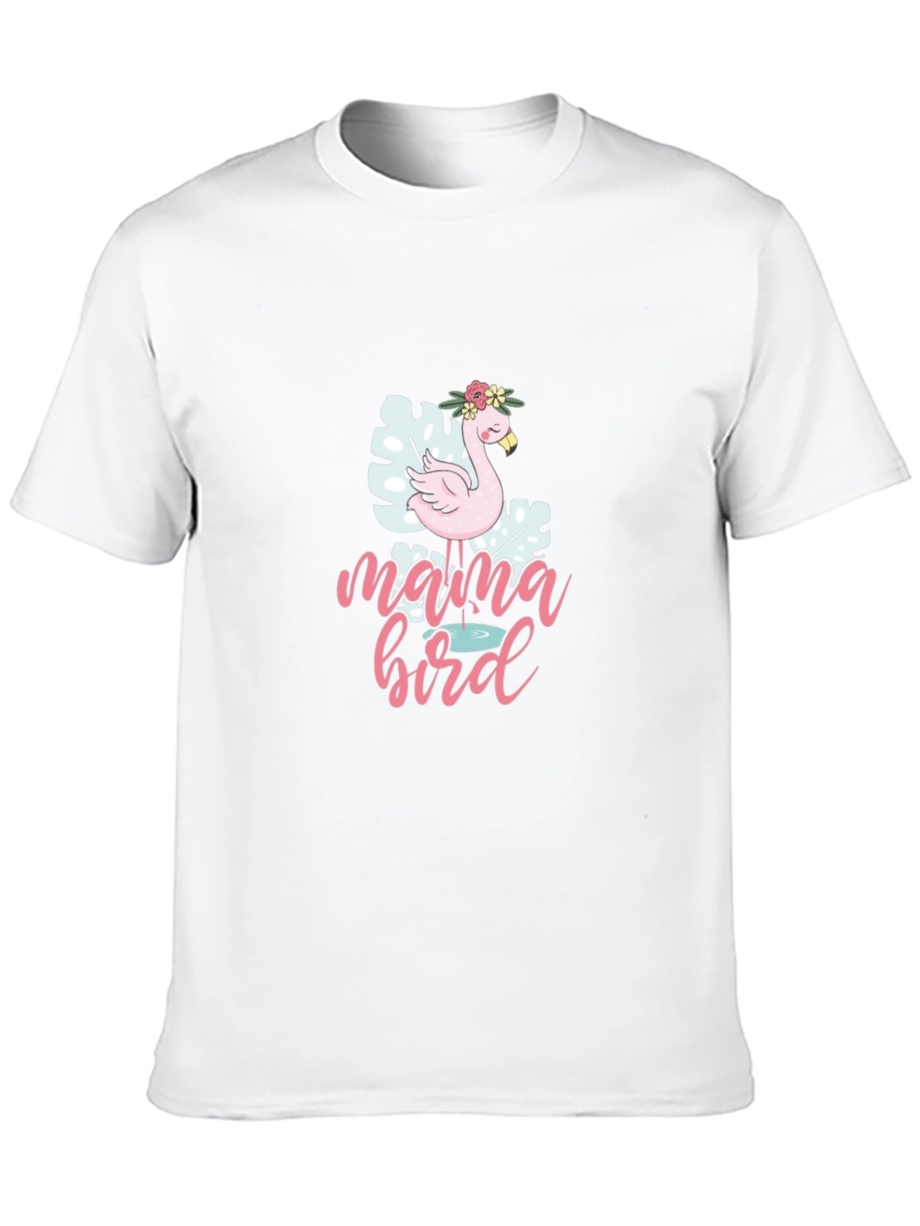 Mama Bird Flamingo Graphic T-Shirt