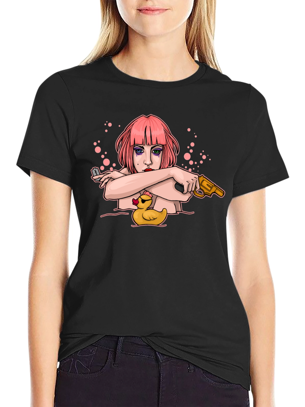Edgy Cartoon Graphic T-Shirt