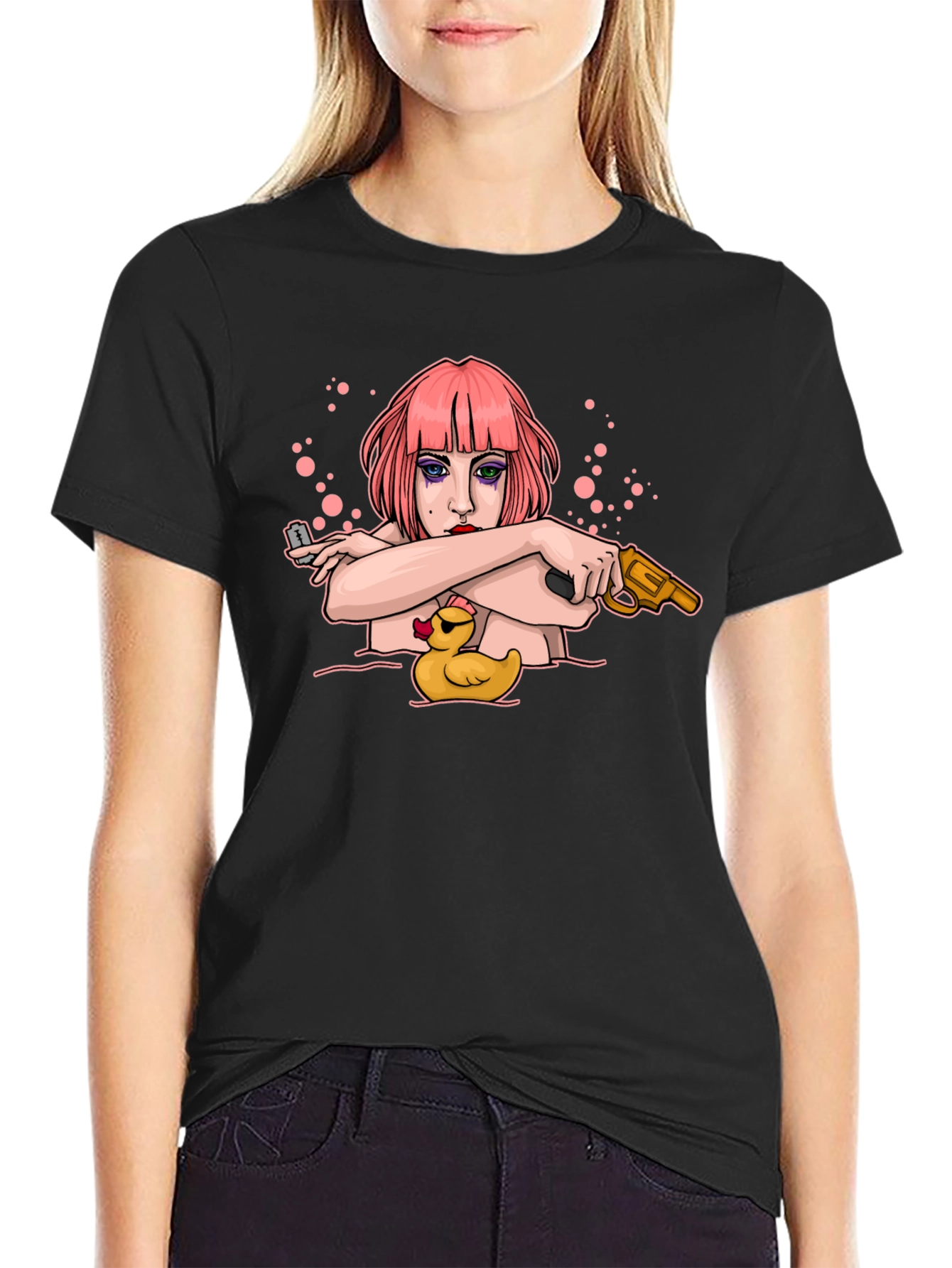 Edgy Cartoon Graphic T-Shirt