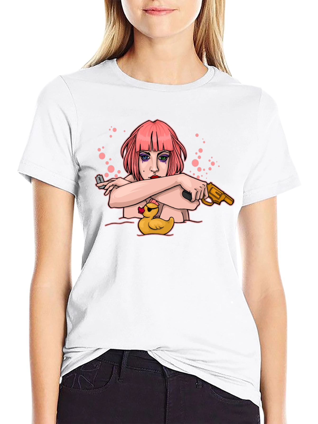 Edgy Cartoon Graphic T-Shirt
