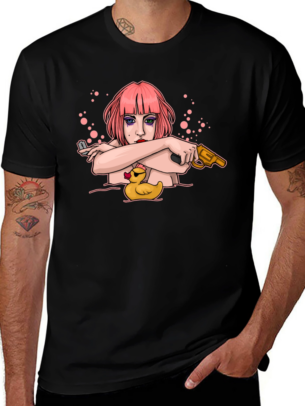 Edgy Cartoon Graphic T-Shirt