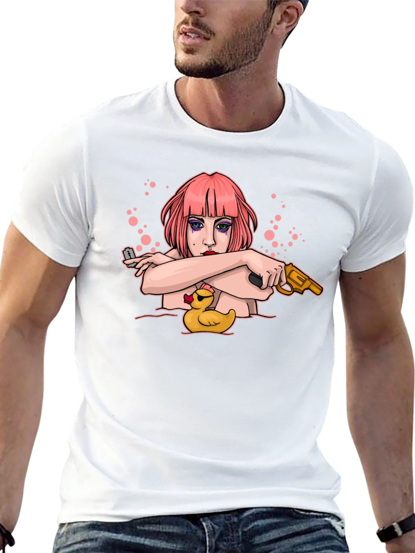 Edgy Cartoon Graphic T-Shirt