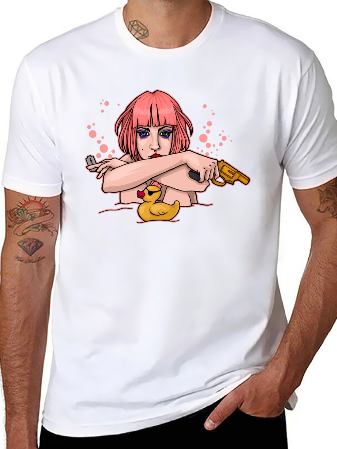 Edgy Cartoon Graphic T-Shirt