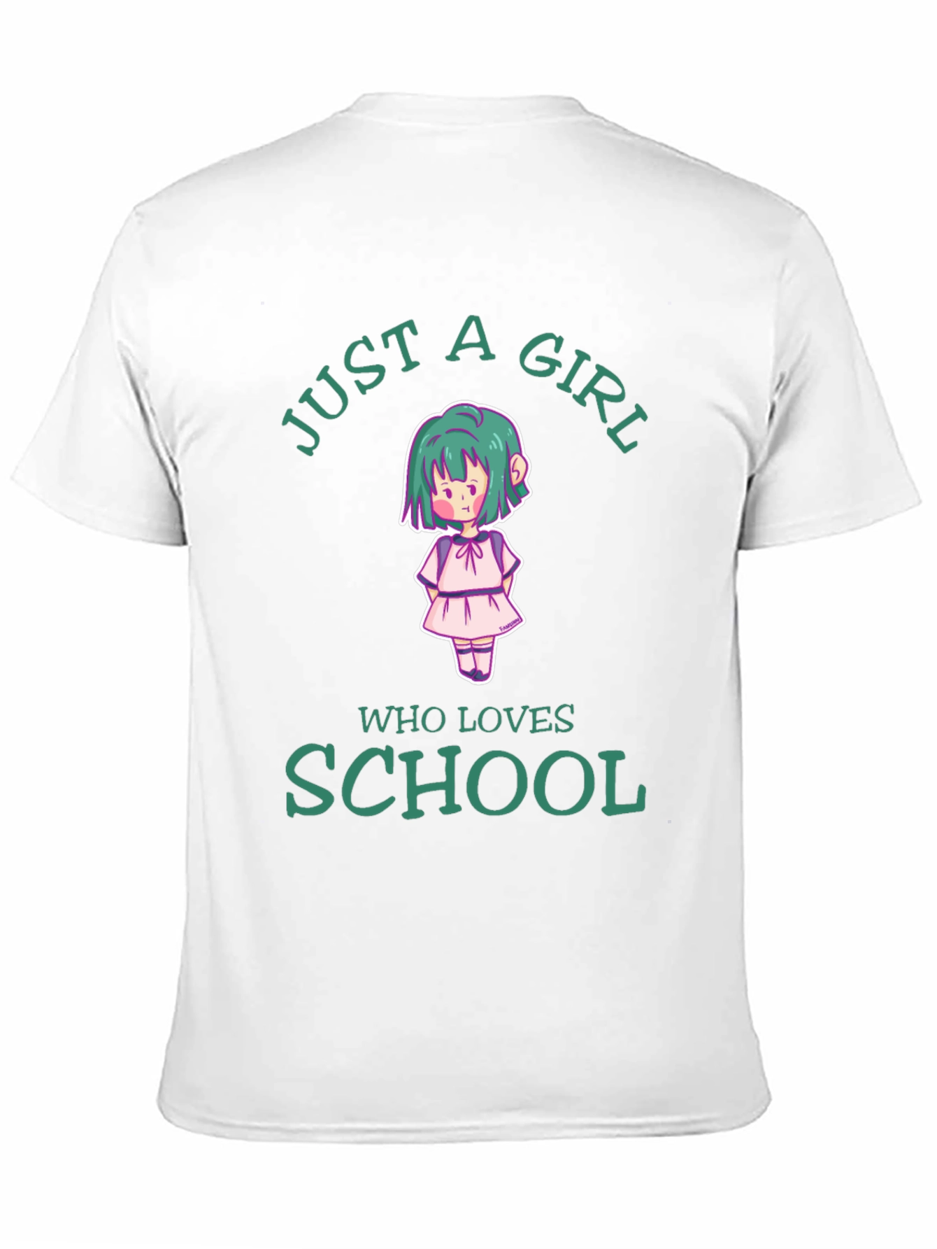 Just A Girl Who Loves School Black T-Shirt