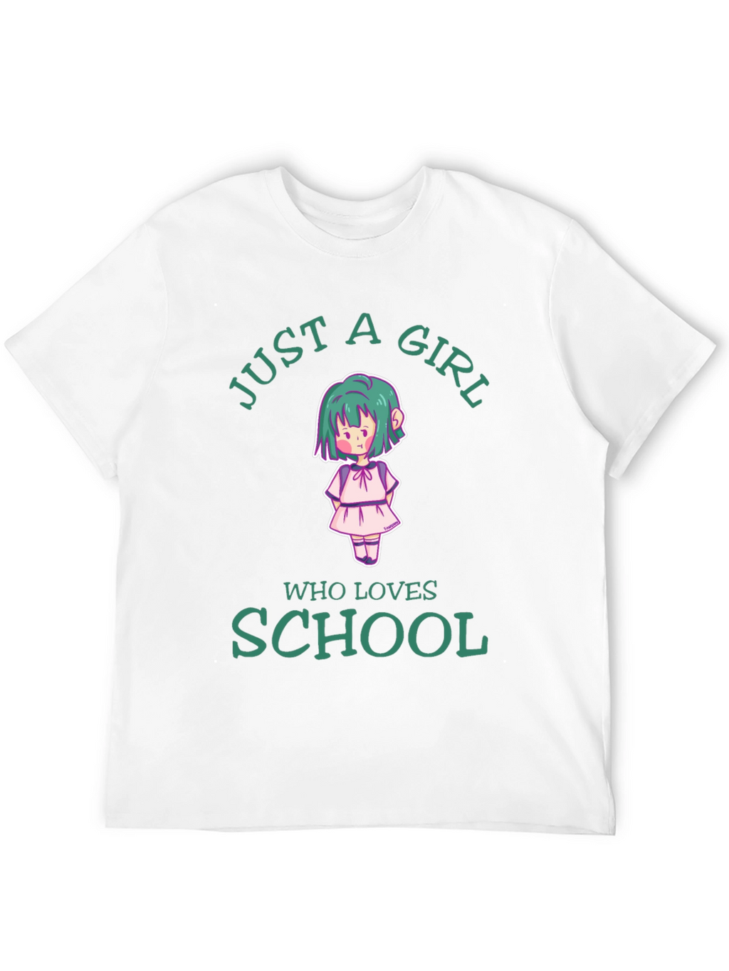 Just A Girl Who Loves School Black T-Shirt